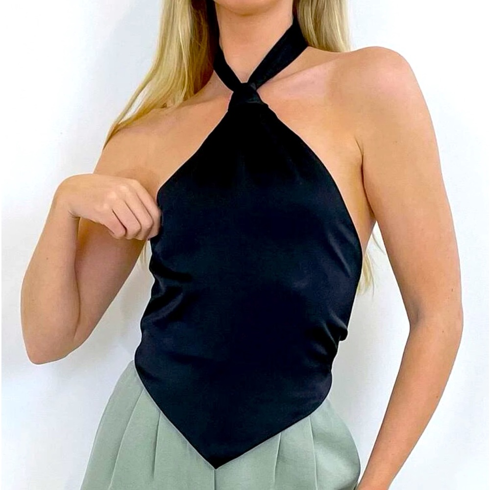 Solid Backless Halter Top (14) New! - image 1